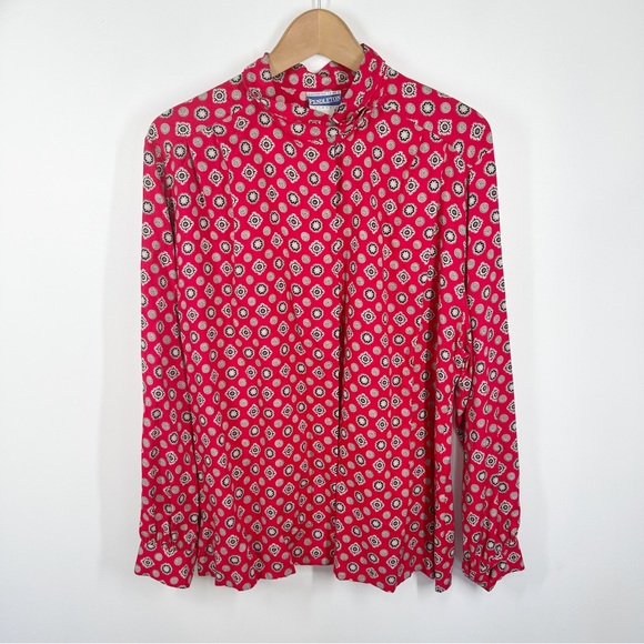 Pendleton Tops - Vintage Pendleton Red Print Button Up blouse Size 18